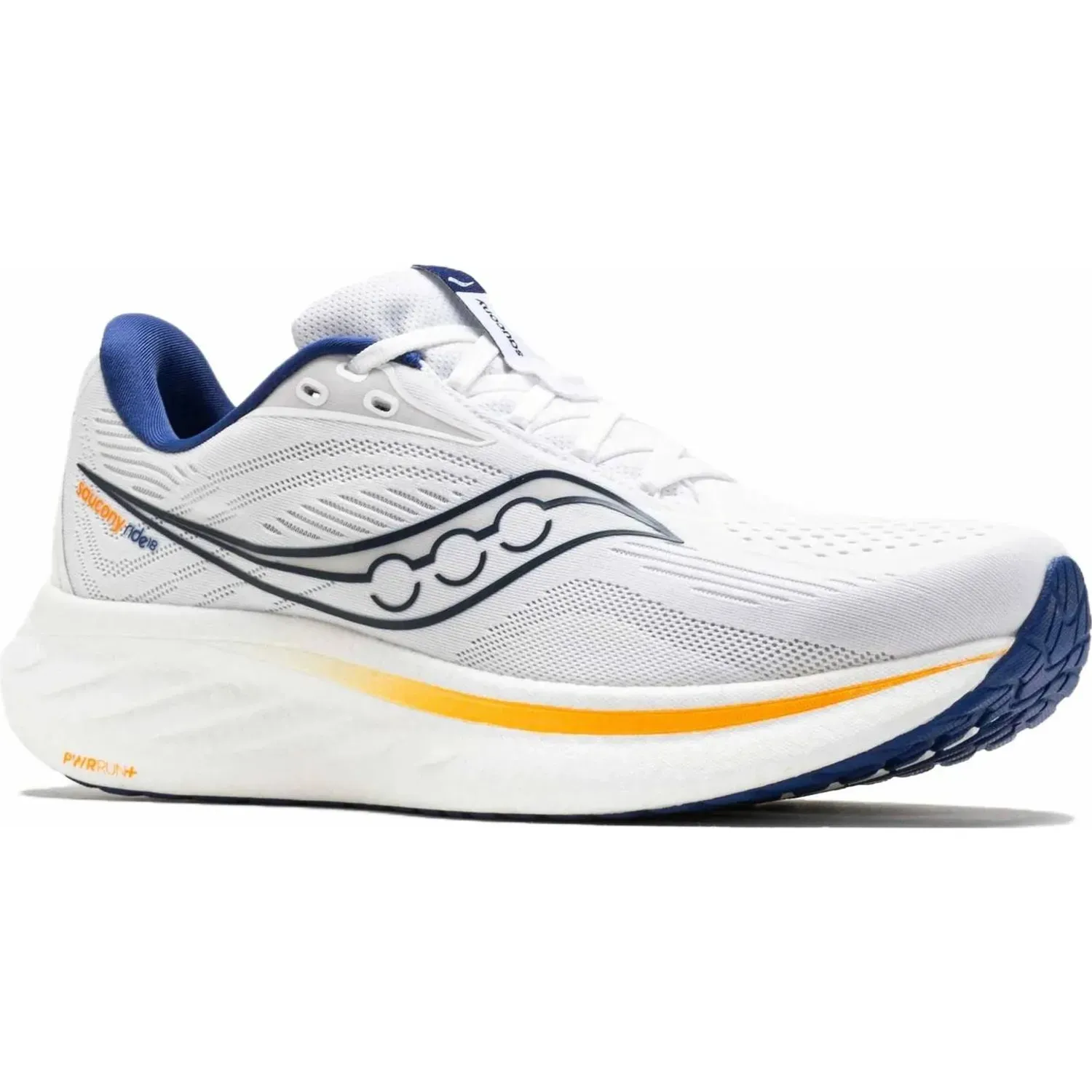 Zapatillas Saucony Running Hombre  Ride 18 color blanco / azul | Platanitos