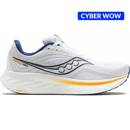 Zapatillas Saucony Running Hombre  Ride 18 color blanco | Platanitos