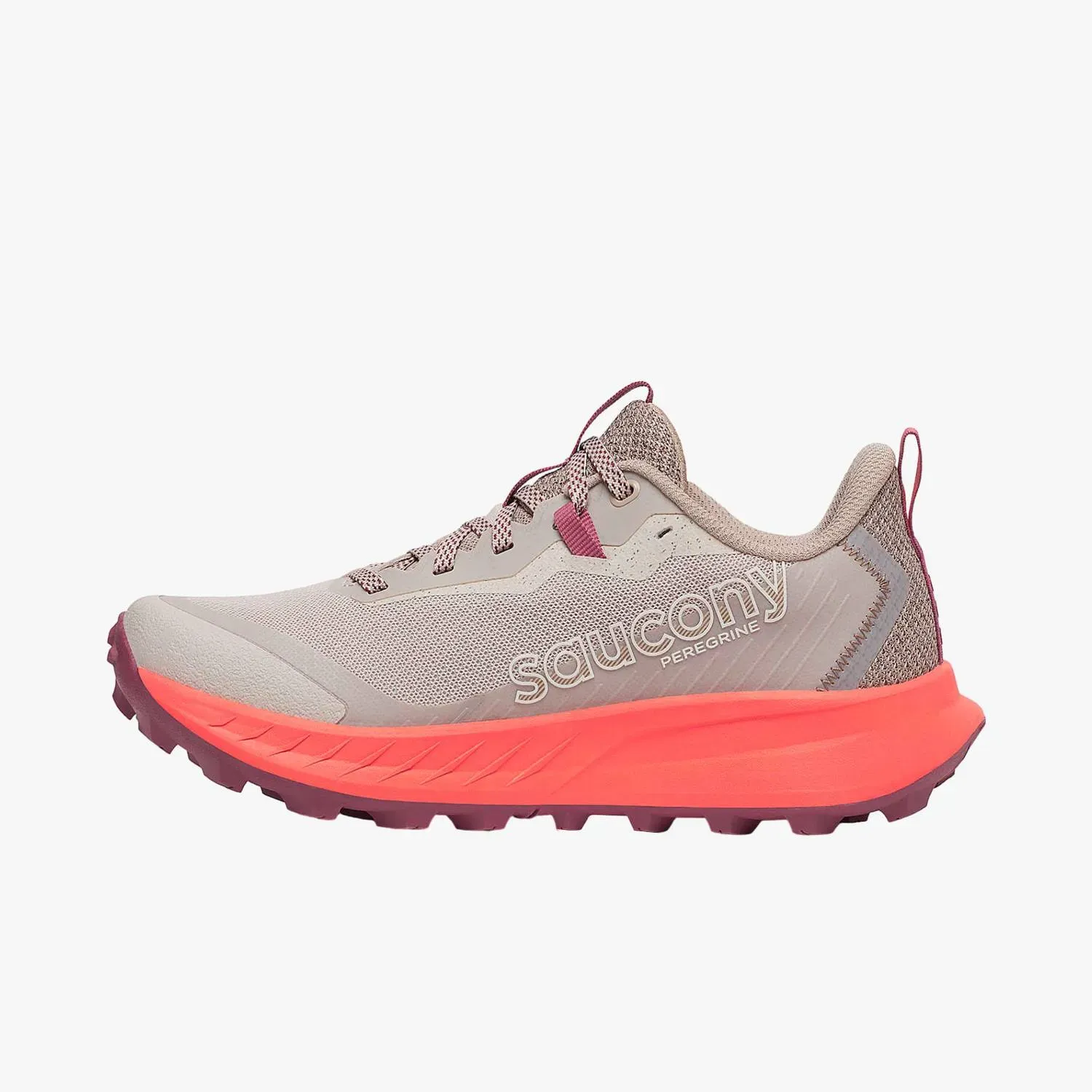 Zapatillas Saucony Running Mujer  Peregrine 15 color blanco / naranja | Platanitos