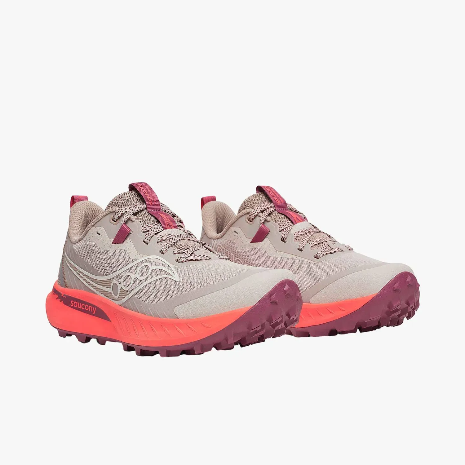 Zapatillas Saucony Running Mujer  Peregrine 15 color blanco / naranja | Platanitos