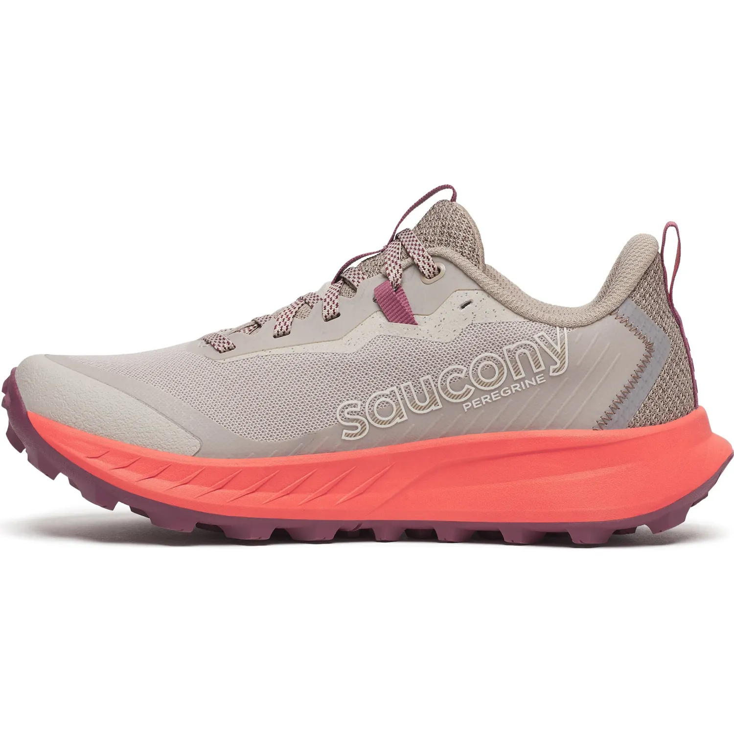 Zapatillas Saucony Running Mujer  Peregrine 15 color blanco / naranja | Platanitos