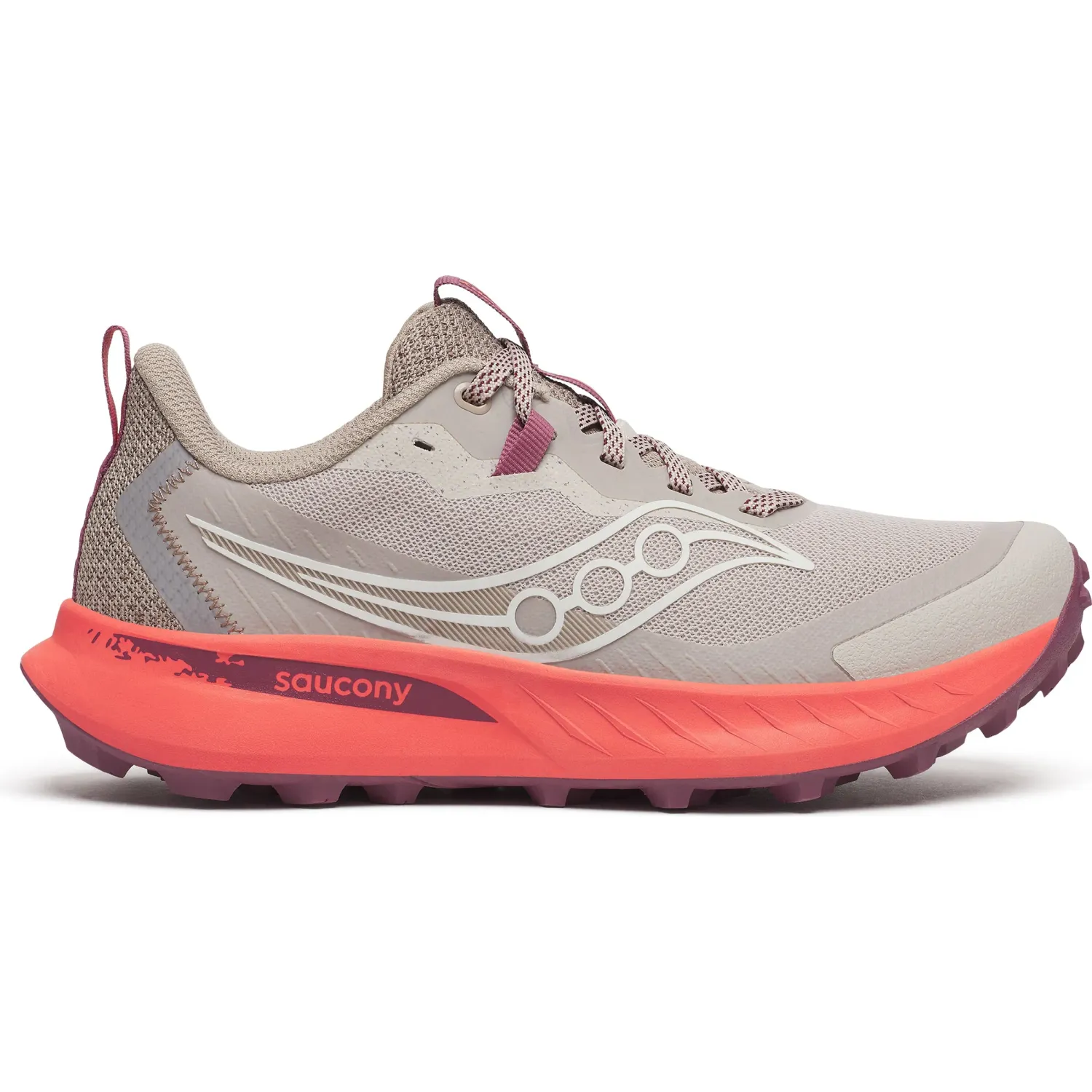 Zapatillas Saucony Running Mujer  Peregrine 15 color blanco / naranja | Platanitos