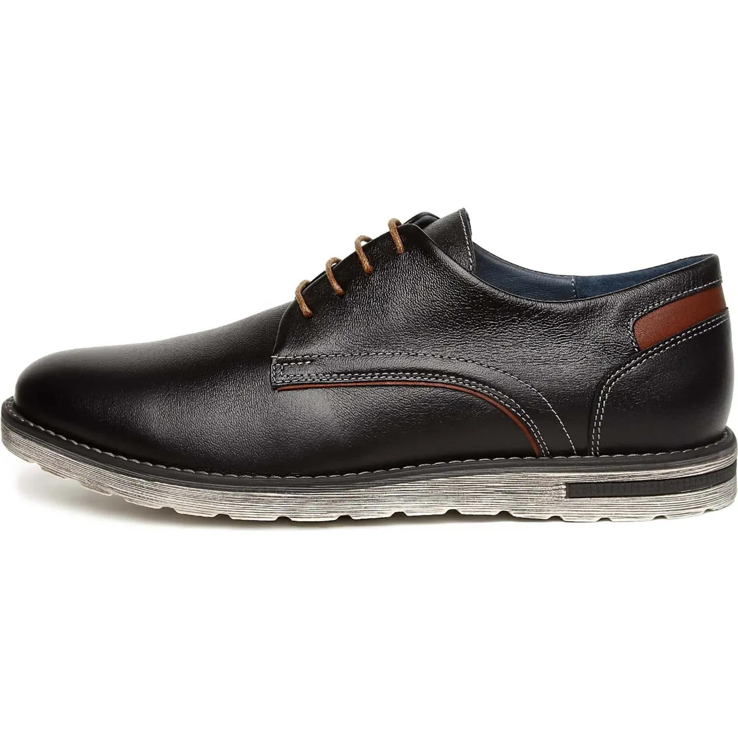 Zapato Hanover Casual Hombre Rustico color negro | Platanitos