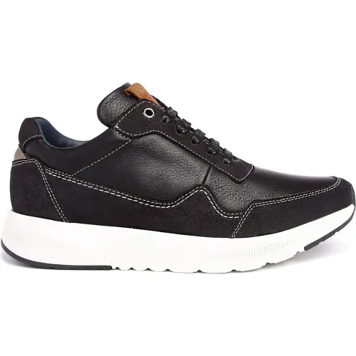Zapatilla Hanover Casual Hombre Rustico color negro | Platanitos
