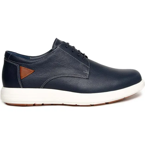 Zapato Hanover Casual Hombre Napa Siena color azul | Platanitos