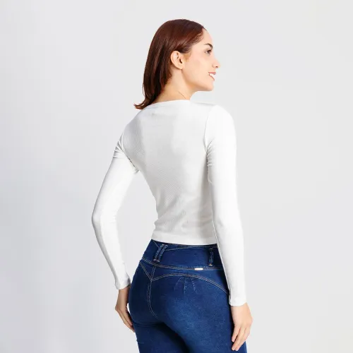 KANSAS Polo Manga Larga Mujer Kp1075 Escote Redondo