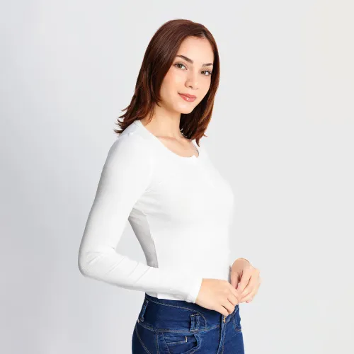 KANSAS Polo Manga Larga Mujer Kp1075 Escote Redondo