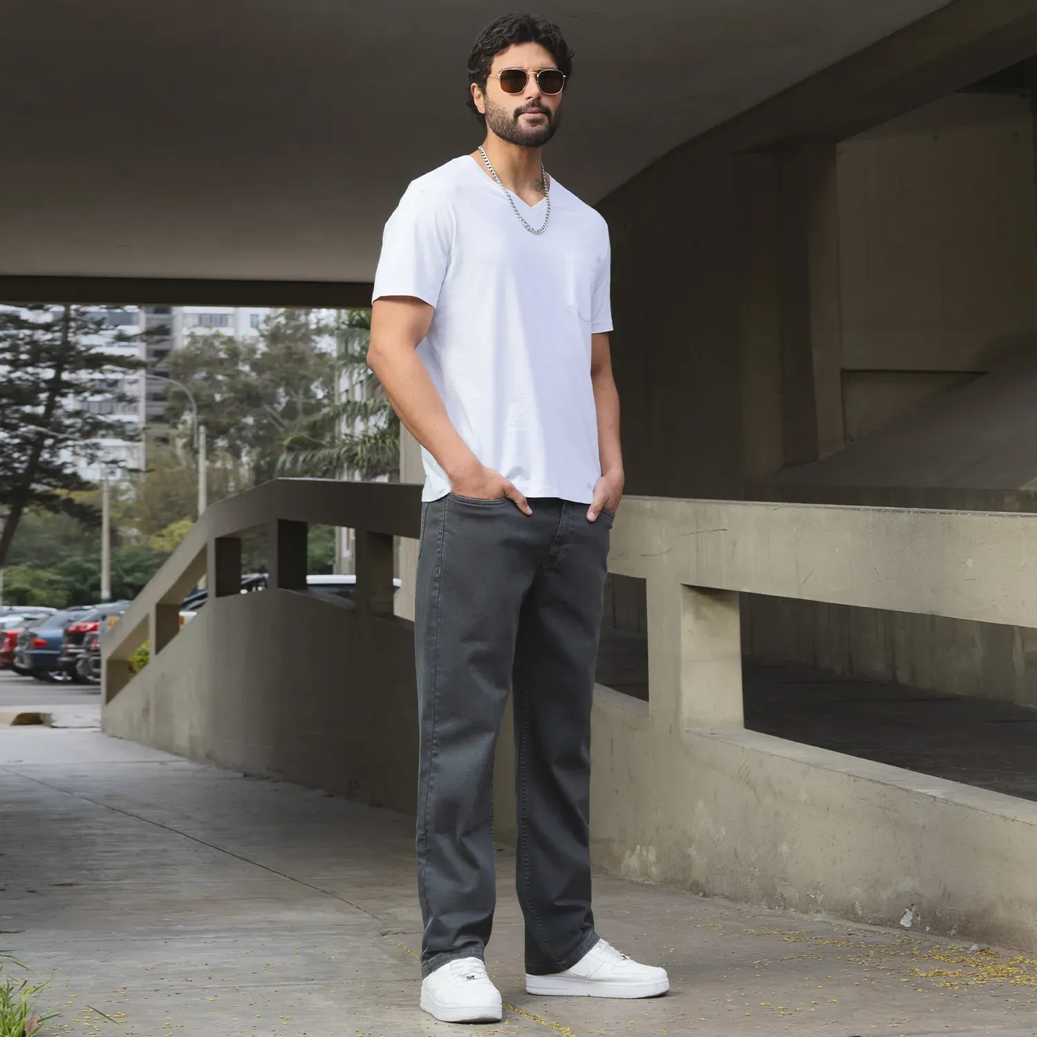 Pantalon Kansas Hombre K02462 Straight Recto color plomo | Platanitos