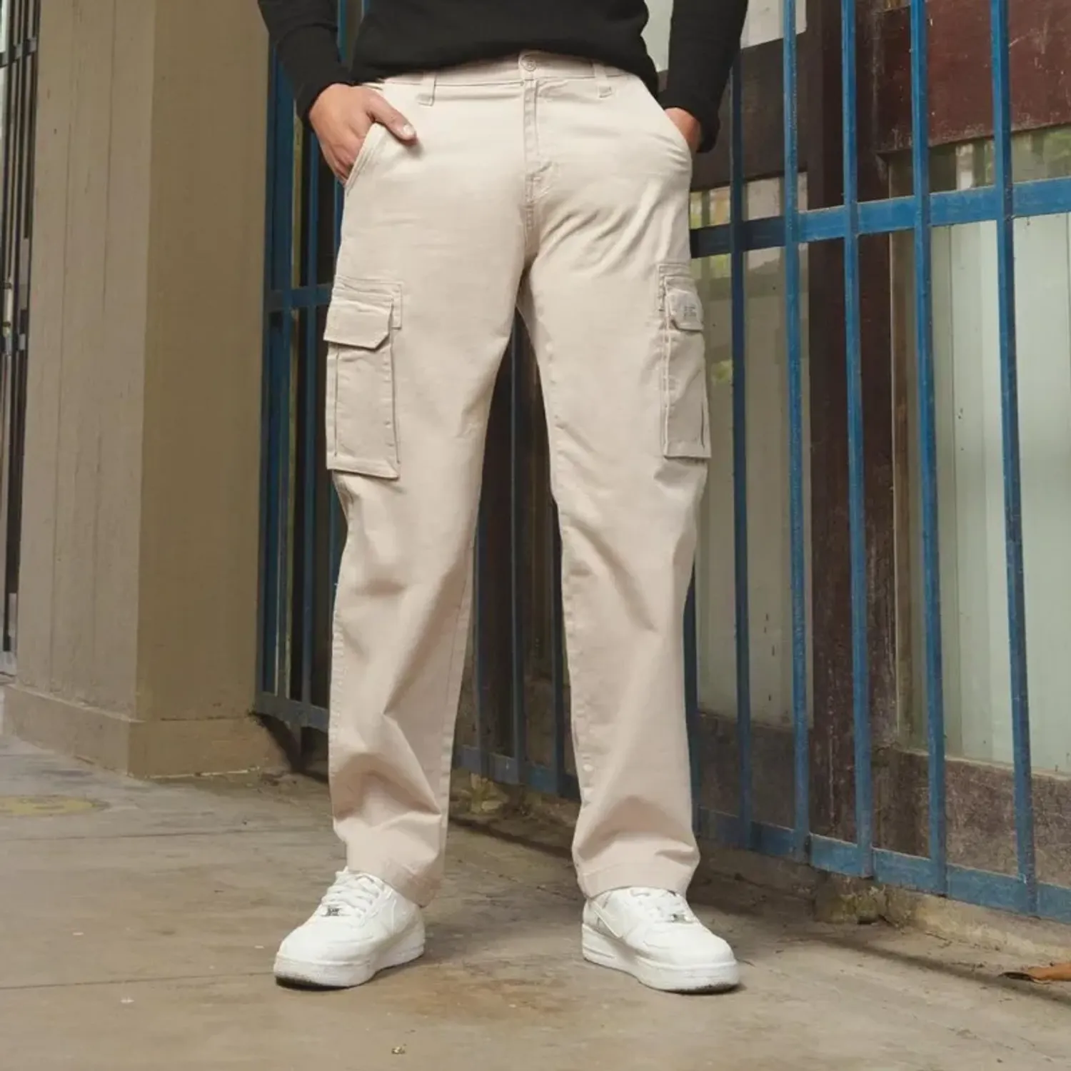 Pantalon Kansas Hombre K02232 Cargo Loose Fit color arena | Platanitos