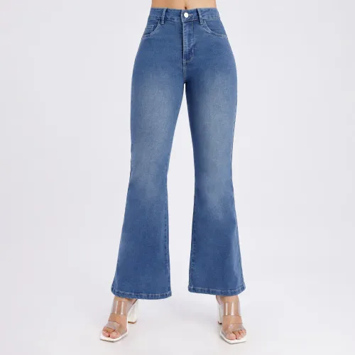 Jeans Kansas Mujer K14516 Cintura Flare 1b | Platanitos