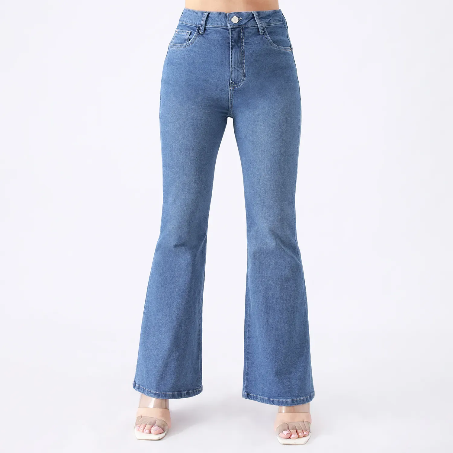 KANSAS Jeans Kansas Mujer K14516 Cintura Flare 1b color cristal | Platanitos