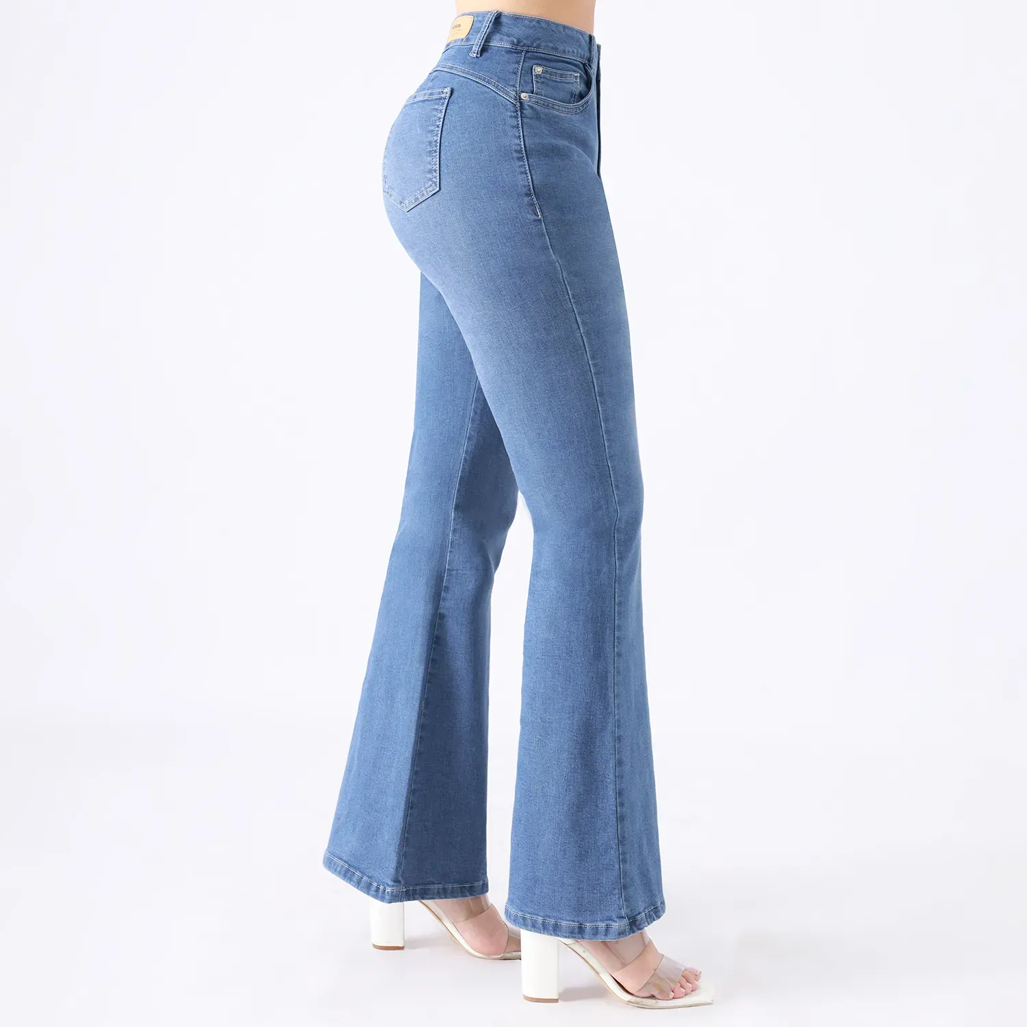 KANSAS Jeans Kansas Mujer K14516 Cintura Flare 1b color cristal | Platanitos