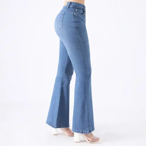 KANSAS Jeans Mujer K14516 Cintura Flare 1b