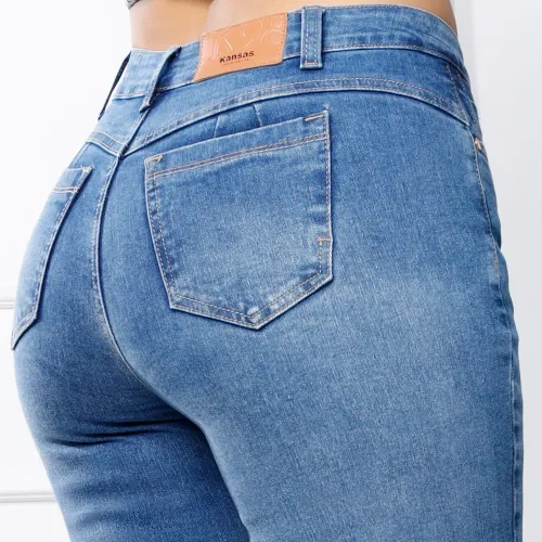 KANSAS Jeans Mujer Ximena Cintura Straight 1b