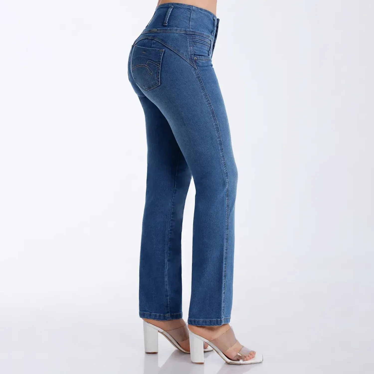 Jeans Kansas Mujer Be0339 Cintura 3b Semirecto C/B color cristal | Platanitos