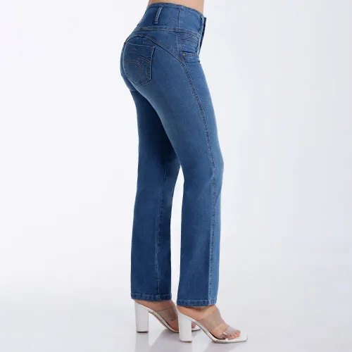 KANSAS Jeans Mujer Be0339 Cintura 3b Semirecto C/B