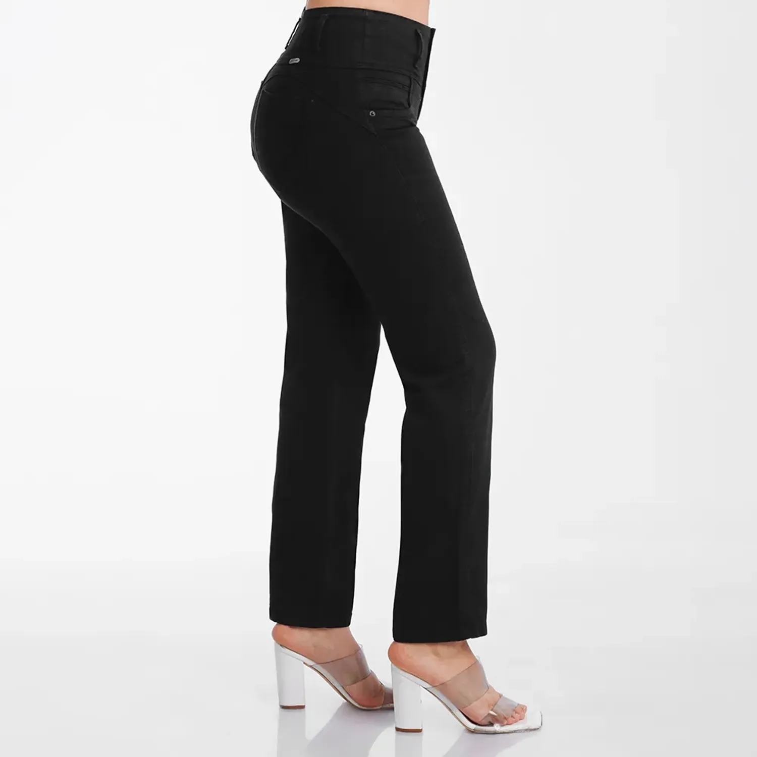 Jeans Kansas Mujer Be0339 Cintura 3b Semirecto C/B color negro | Platanitos