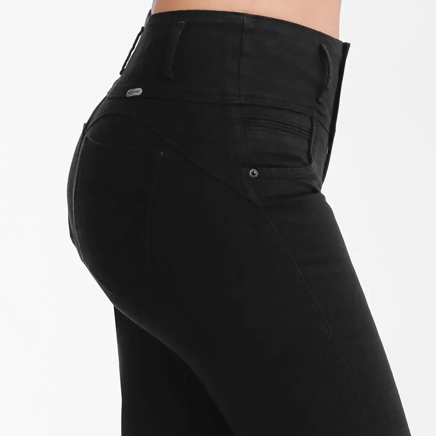 Jeans Kansas Mujer Be0339 Cintura 3b Semirecto C/B color negro | Platanitos