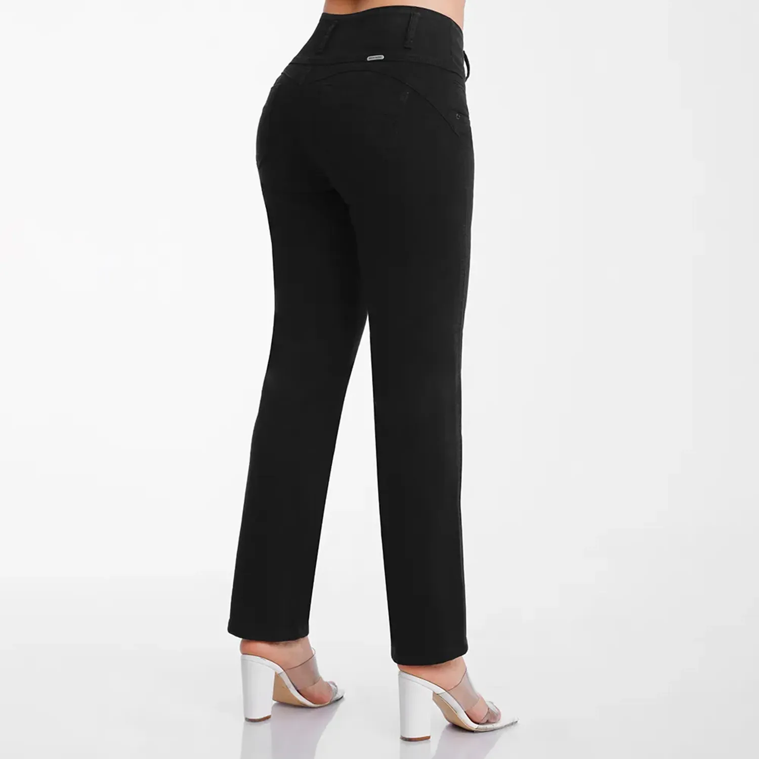 Jeans Kansas Mujer Be0339 Cintura 3b Semirecto C/B color negro | Platanitos