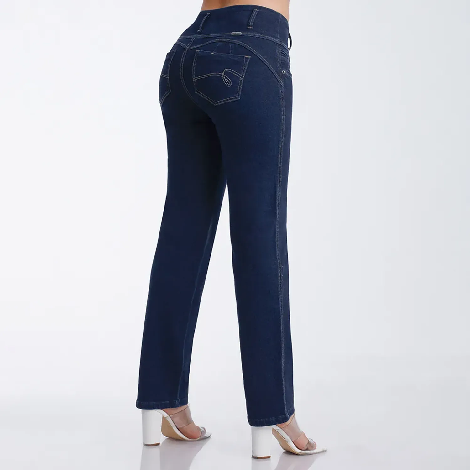 Jeans Kansas Mujer Be0339 Cintura 3b Semirecto C/B color azul noche | Platanitos