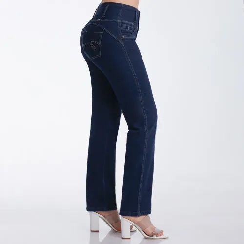 KANSAS Jeans Mujer Be0339 Cintura 3b Semirecto C/B