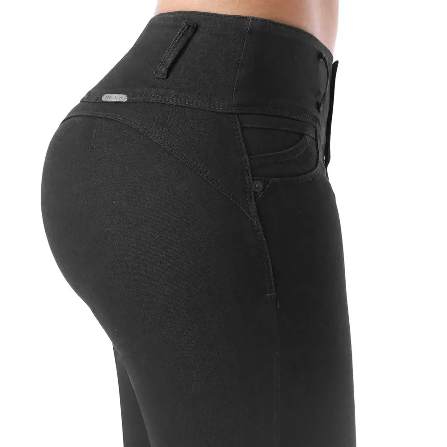 Jeans Kansas Mujer O11569 Cintura 3b Pitillo S/B color negro | Platanitos