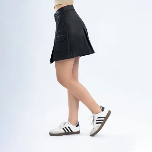 KANSAS Falda Mujer K70248 Cargo Cuerina C/Pliegues