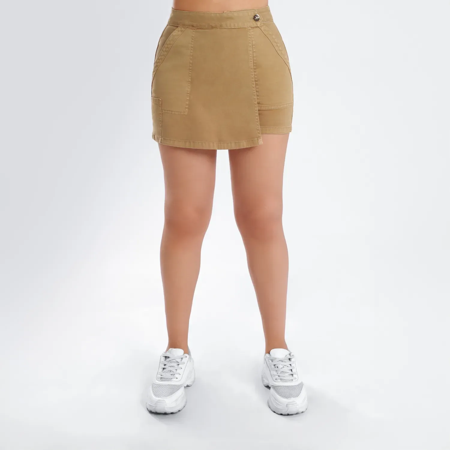 Falda Kansas Short Mujer O15053 Cruzada color beige | Platanitos
