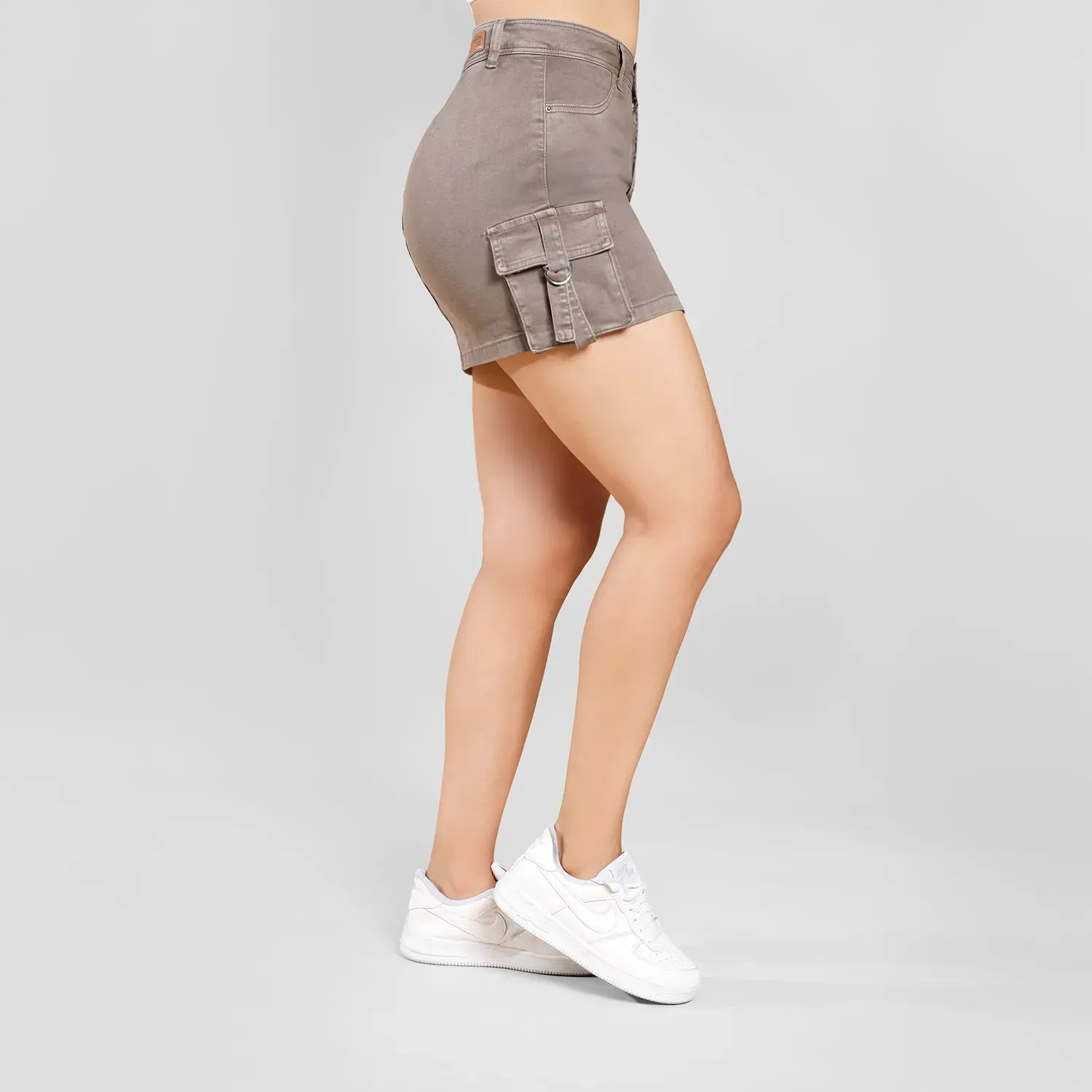 Falda Kansas Short Mujer O15054 Cargo color ecru | Platanitos