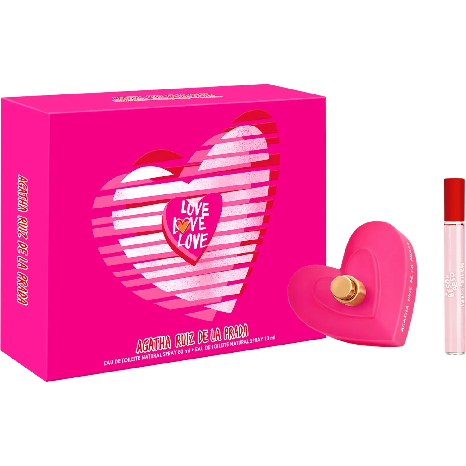 AGATHA RUIZ DE LA PRADA Set Agatha Ruiz De La Prada Perfume Mujer Love Love Love Eau De Toilette 80 Ml + De Beso En Beso Eau De Toilette 10 Ml color fucsia | Platanitos