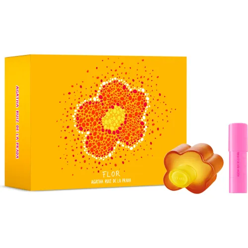 Set Agatha Ruiz De La Prada Perfume Mujer Flor Eau De Toilette 50 Ml + Make Up Stick color amarillo | Platanitos