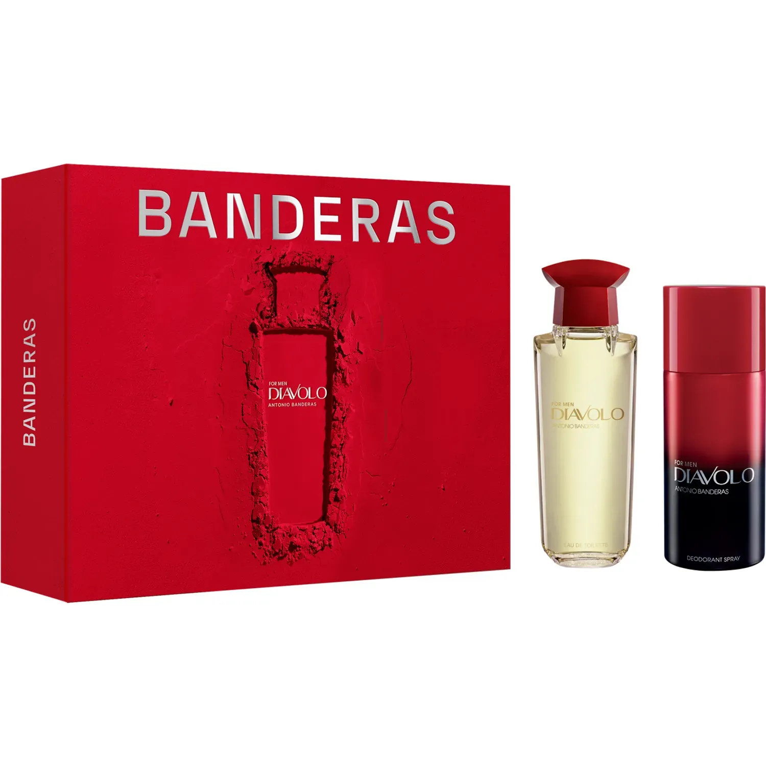 ANTONIO BANDERAS Set Antonio Banderas Perfume Hombre Diavolo For Men Eau De Toilette 100 Ml + 24h Deodorant Spray For Men 150 Ml color vino / dorado | Platanitos