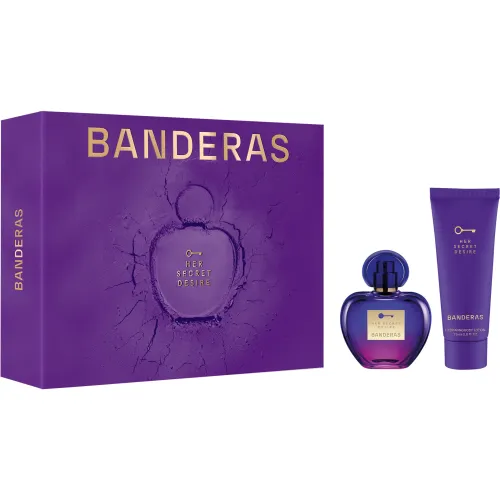 Set Antonio Banderas Perfume Mujer Her Secret Desire Eau De Toilette 50 Ml + Hydrating Body Lotion 75 Ml color morado | Platanitos