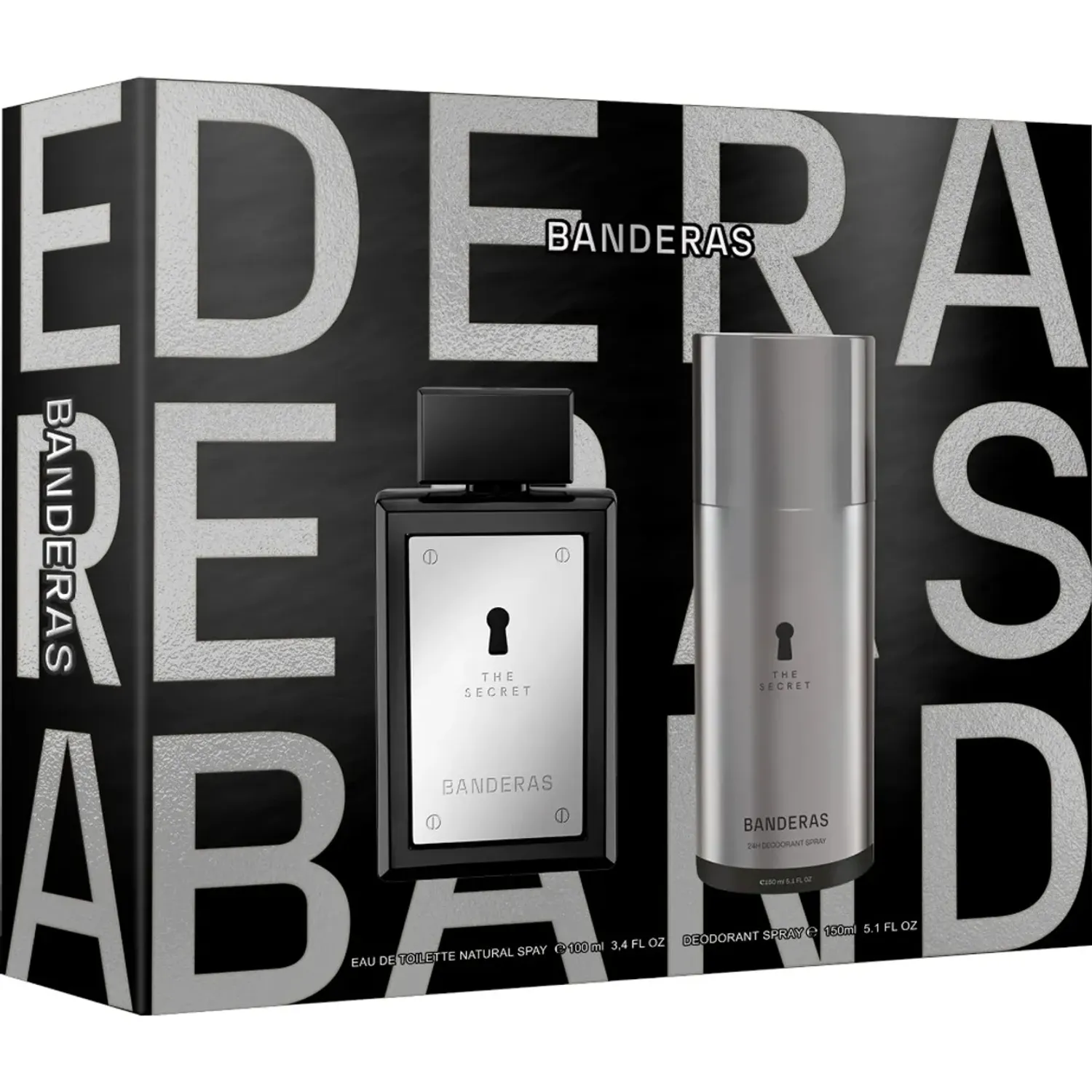 ANTONIO BANDERAS Set Antonio Banderas Perfume Hombre The Secret Eau De Toilette 100 Ml + 24h Deodorant Spray 150 Ml color negro/gris | Platanitos