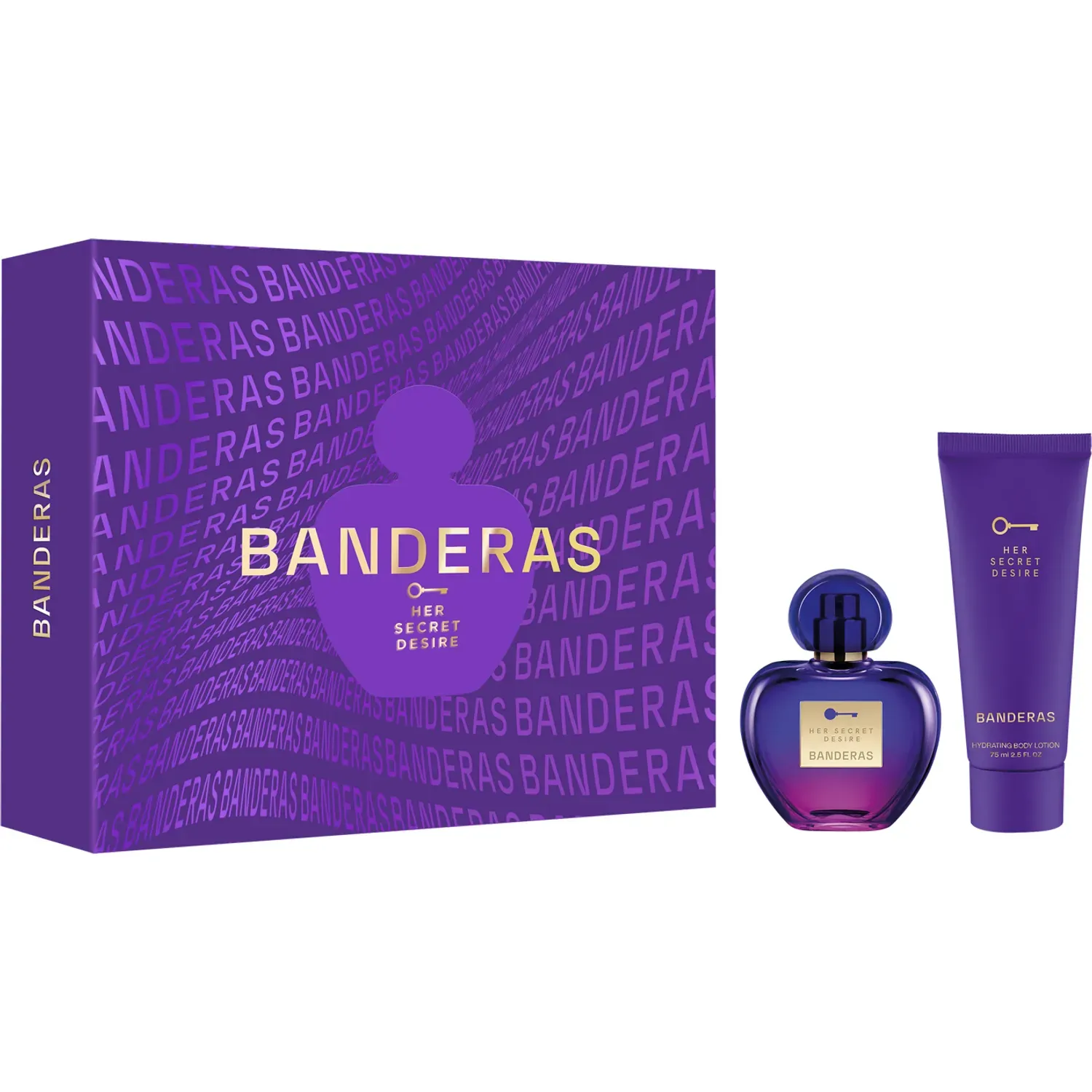 ANTONIO BANDERAS Set Antonio Banderas Perfume Mujer Her Secret Desire Eau De Toilette 50 Ml + Hydrating Body Lotion 75 Ml color morado | Platanitos