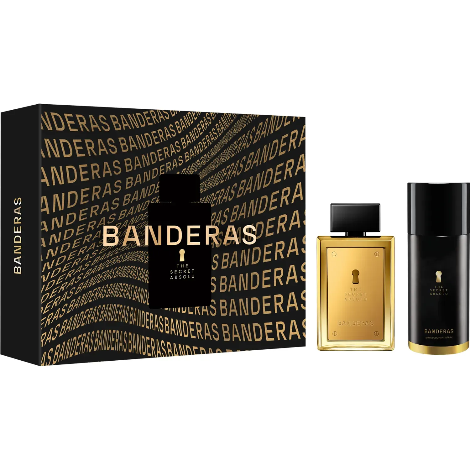 ANTONIO BANDERAS Set Antonio Banderas Perfume Hombre The Secret Absolu Eau De Parfum 100 Ml + 24h Deodorant Spray 150 Ml color negro / dorado | Platanitos