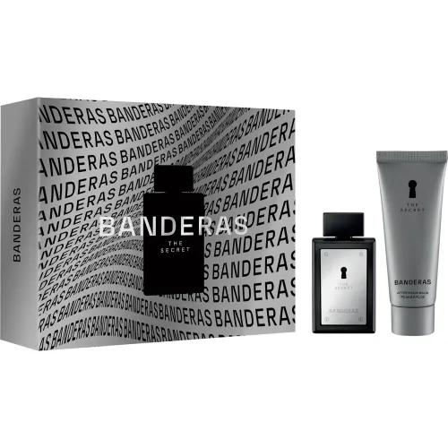 Set Antonio Banderas Perfume Hombre Golden Secret Eau De Toilette 50 Ml + Aftershave Balm 75 Ml color gris | Platanitos