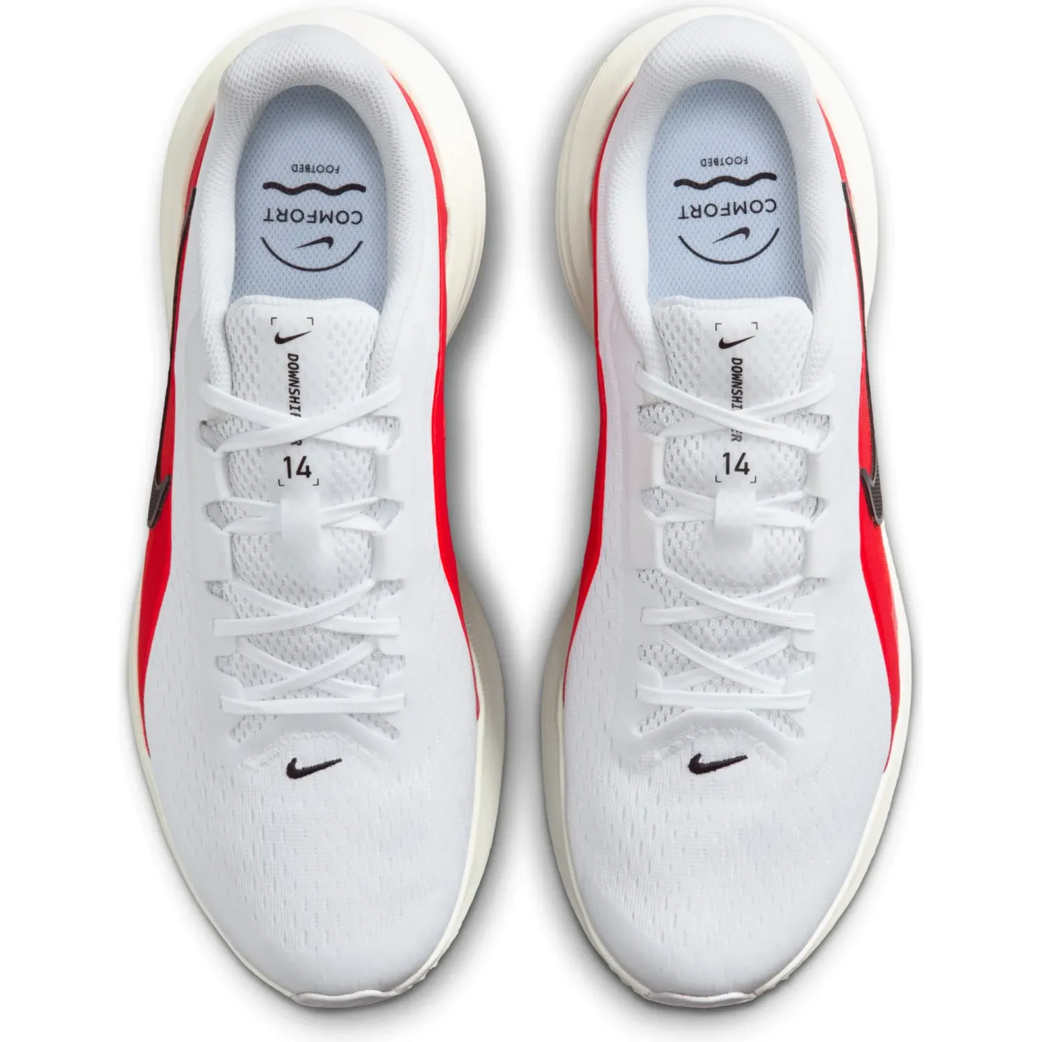 Zapatillas Nike Running Hombre Downshifter 14 color blanco / rojo | Platanitos