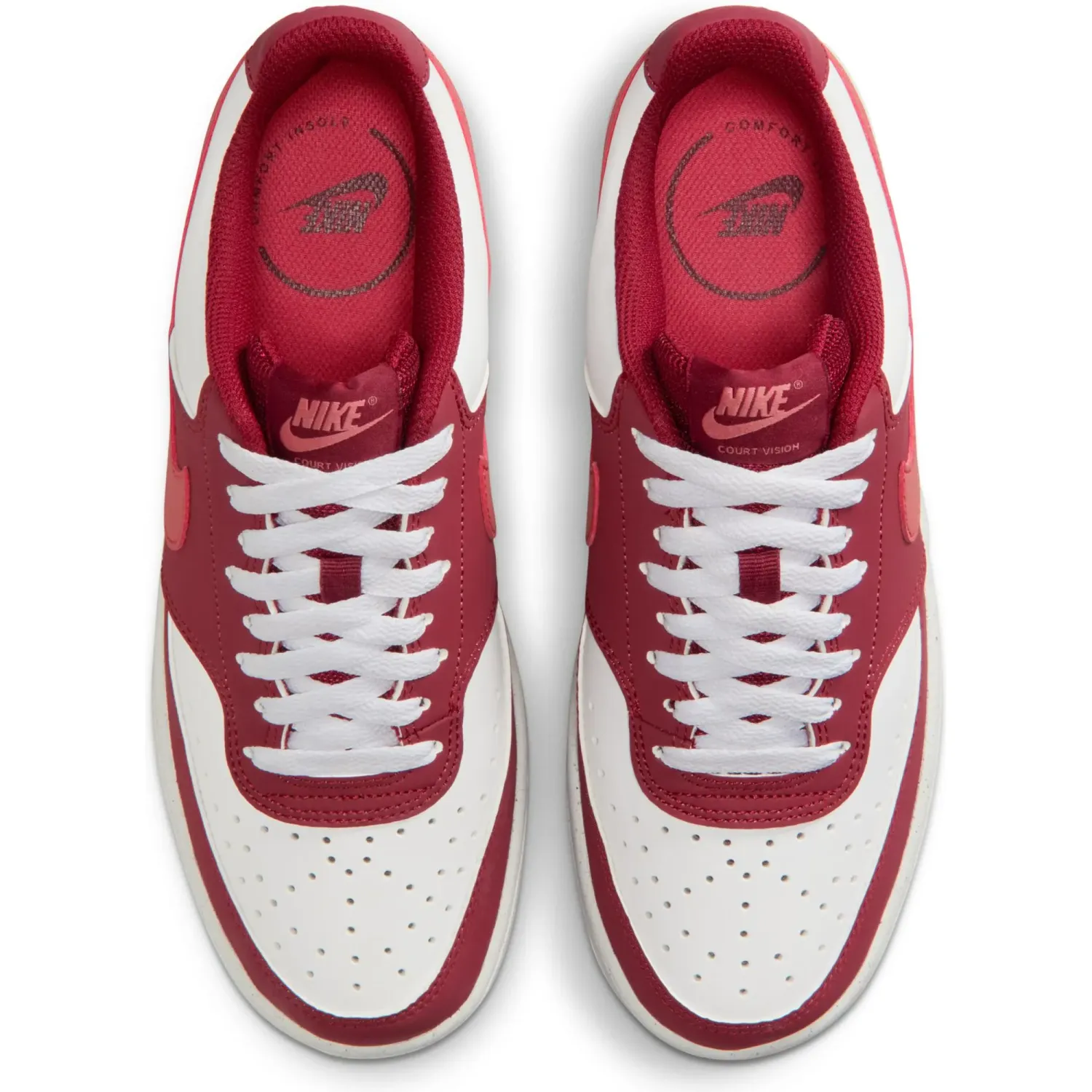 Zapatillas Nike Urbanas Mujer W Court Vision Lo P Nbk color blanco / rojo | Platanitos
