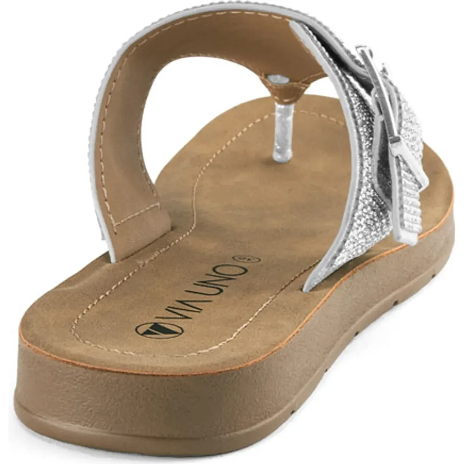 Sandalia Via Uno  Mujer Lc057808 color silver | Platanitos