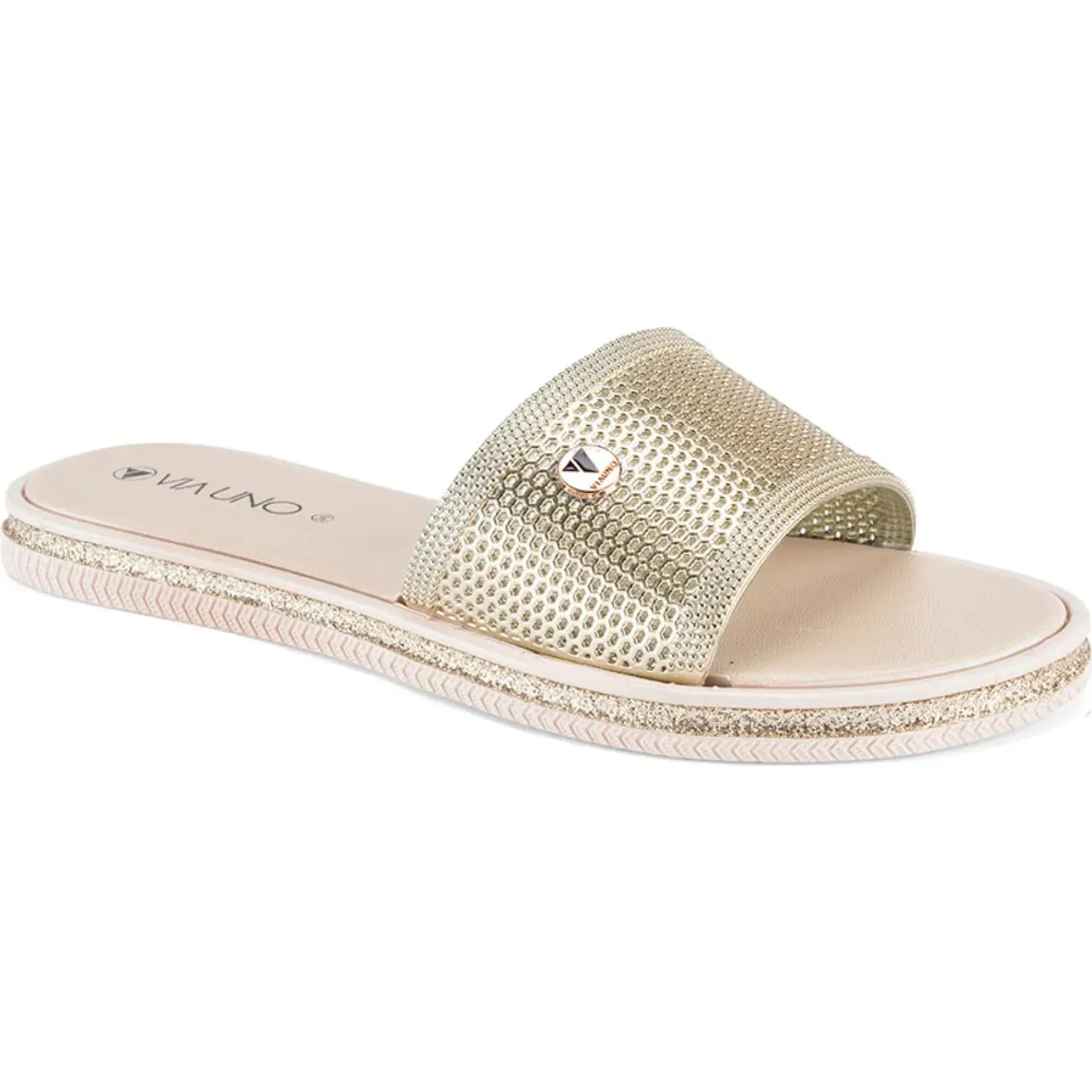 Sandalia Via Uno  Mujer Lc017629 color gold | Platanitos