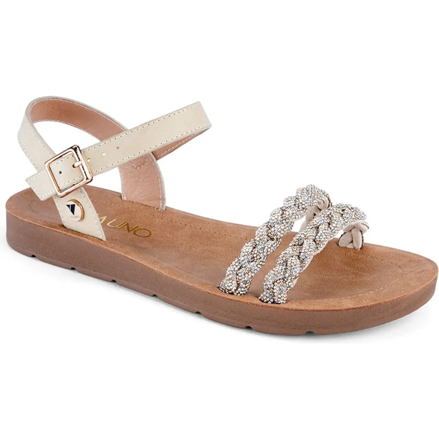Sandalia Via Uno Mujer Yq7733-F06 color beige | Platanitos