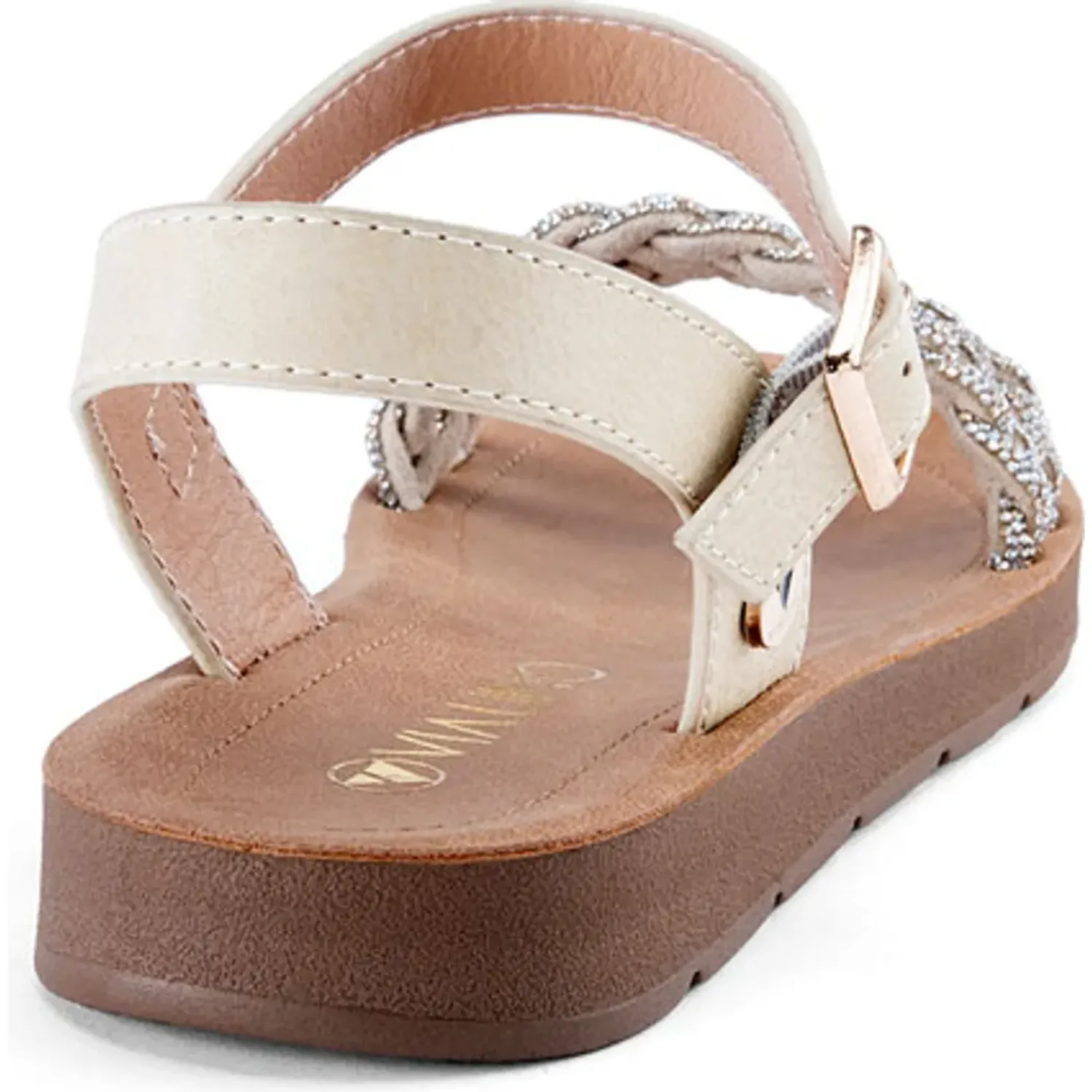 Sandalia Via Uno Mujer Yq7733-F06 color beige | Platanitos