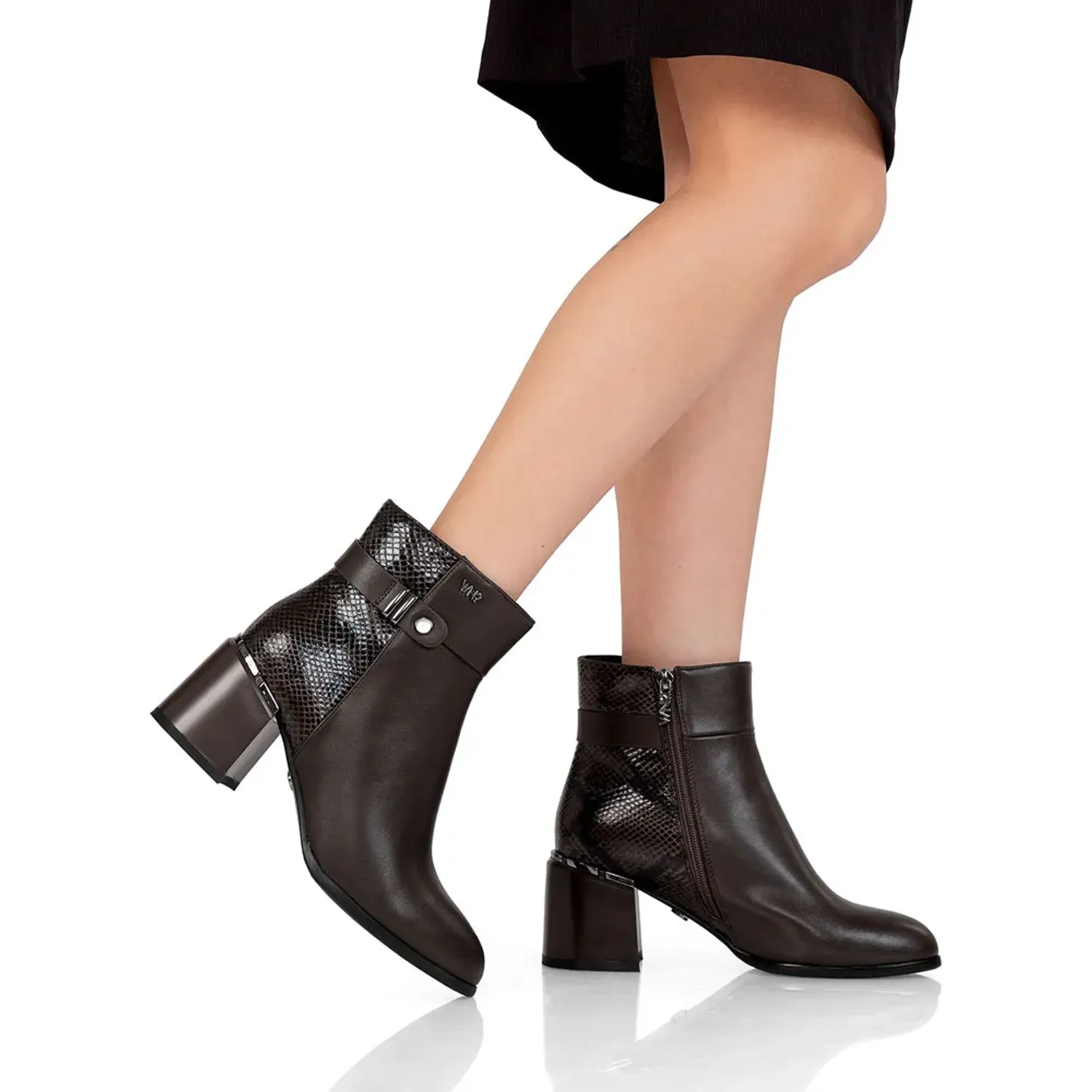 Botin Time Chopper De Vestir Mujer Df1069-R1211 color coffe | Platanitos