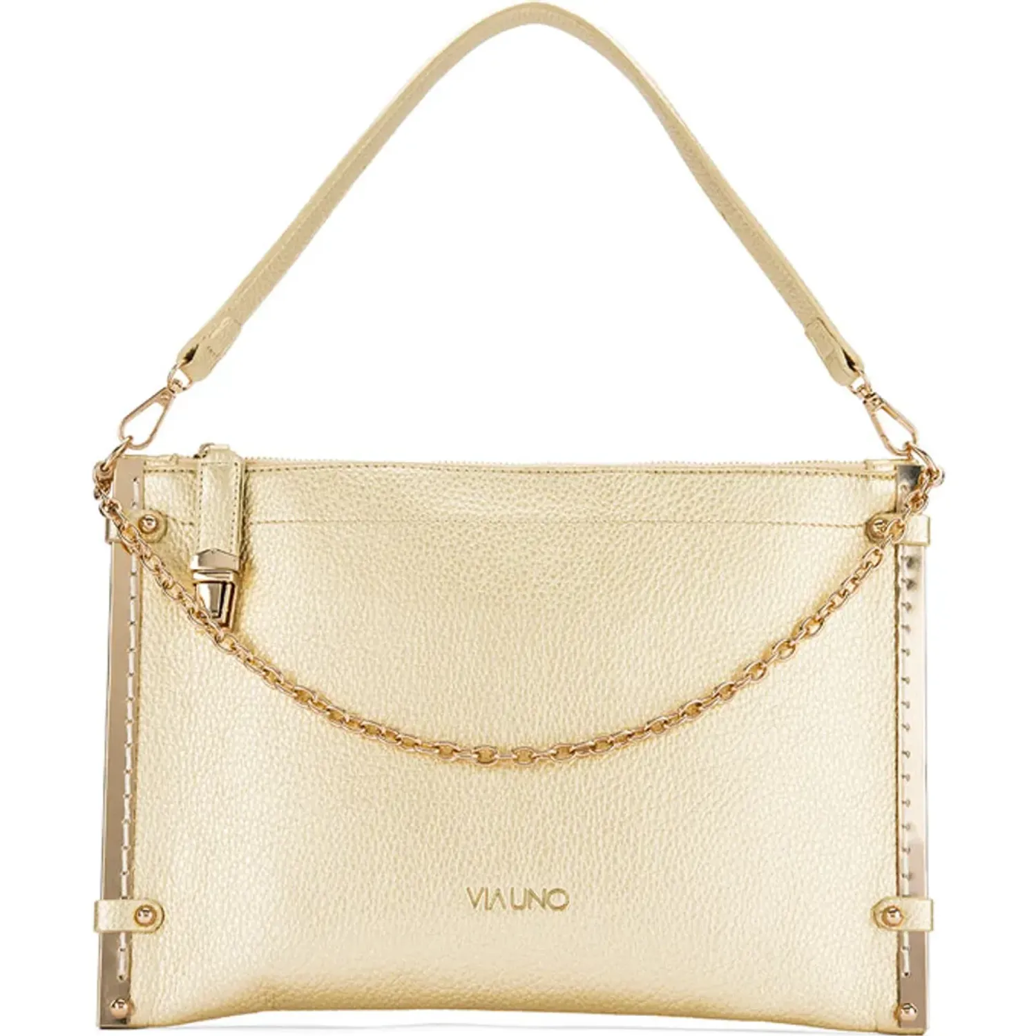 Cartera Via Uno Casual Mujer Rz6925 color gold | Platanitos