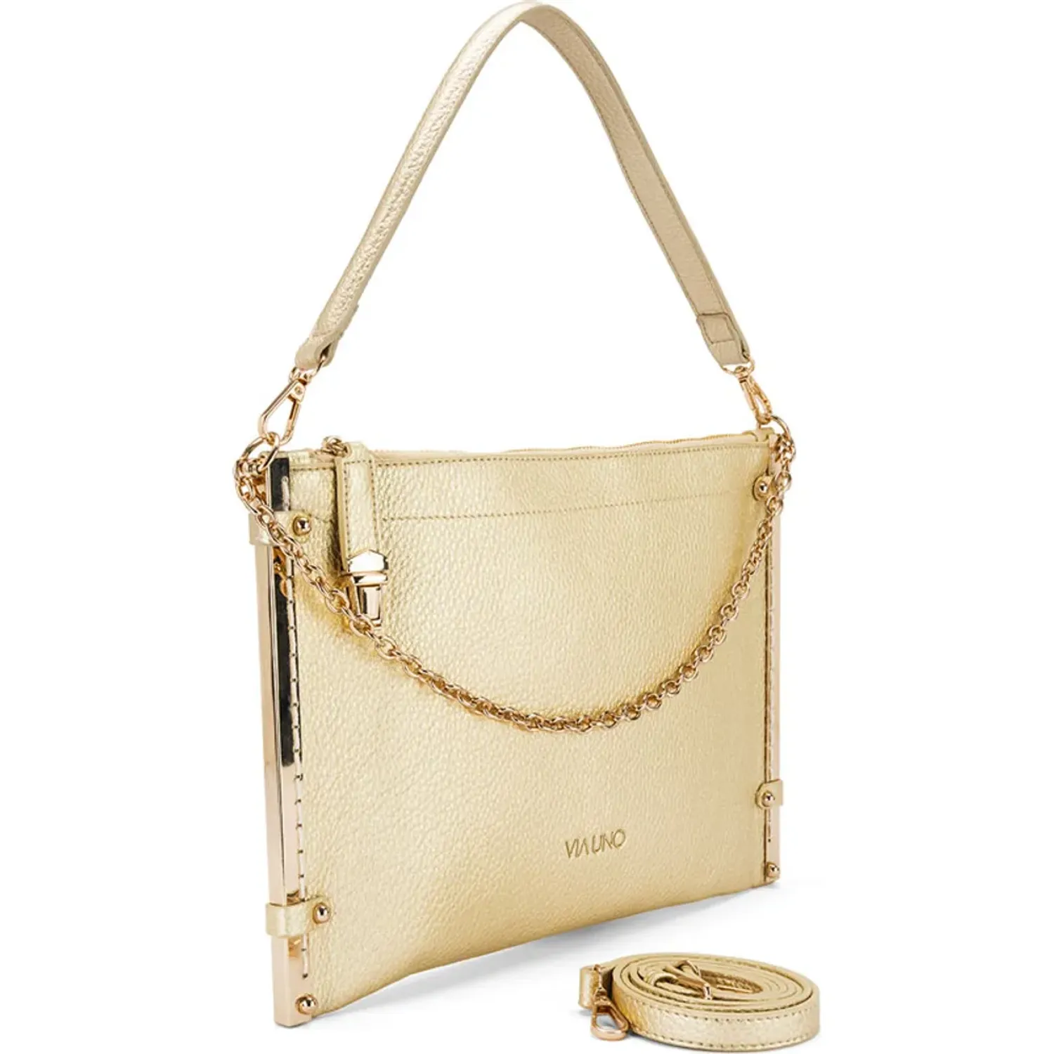 Cartera Via Uno Casual Mujer Rz6925 color gold | Platanitos