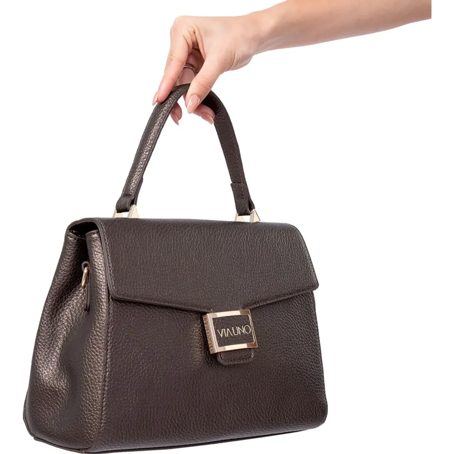 Cartera Via Uno Casual Mujer Rc3456 color antique brass | Platanitos