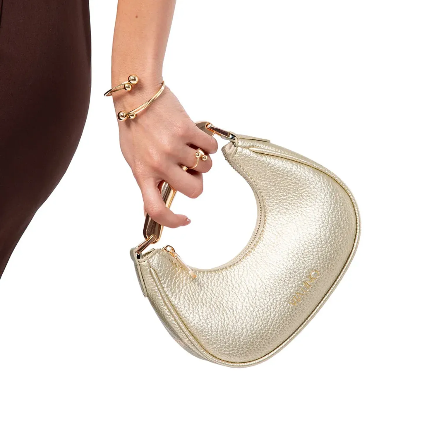 Cartera Via Uno Casual Mujer Jl011 color gold | Platanitos