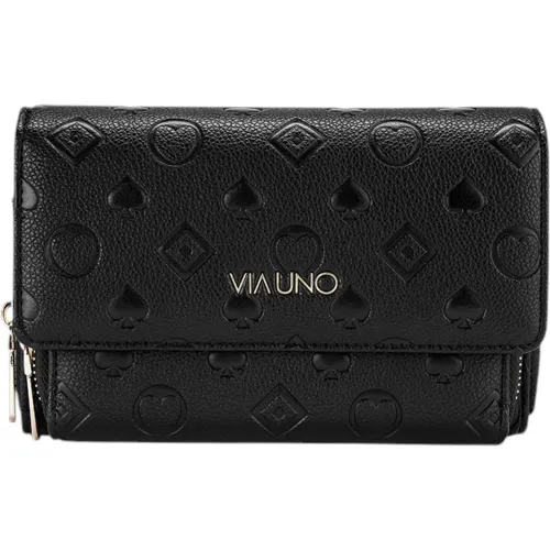 Cartera Via Uno Casual Mujer 2924 color negro | Platanitos