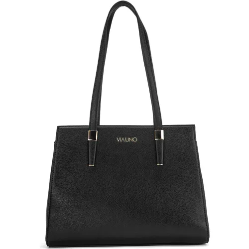 Cartera Via Uno Casual Mujer Rx9147 color negro | Platanitos